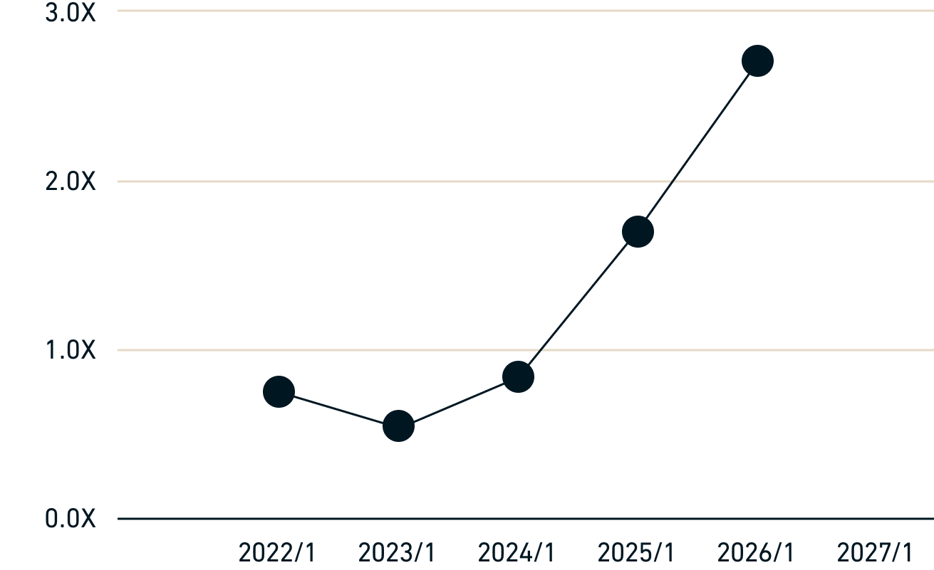 Net Debt / EBITDA graph